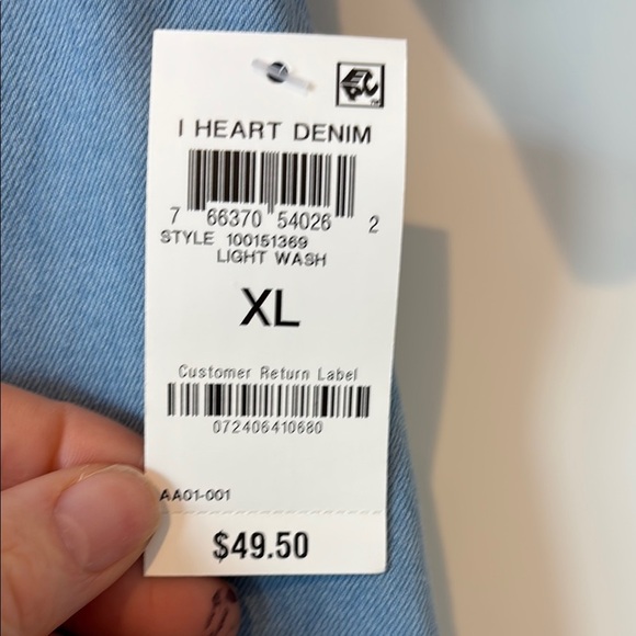 NWT INC International Concepts Light Blue Denim Shirt - XL - Picture 4 of 6